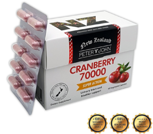 [해외]뉴질랜드 피터존 Peter&amp;john 요로와 방광의 건강을 위한 크렌베리70000  Cranberry 60Caps x 2박스